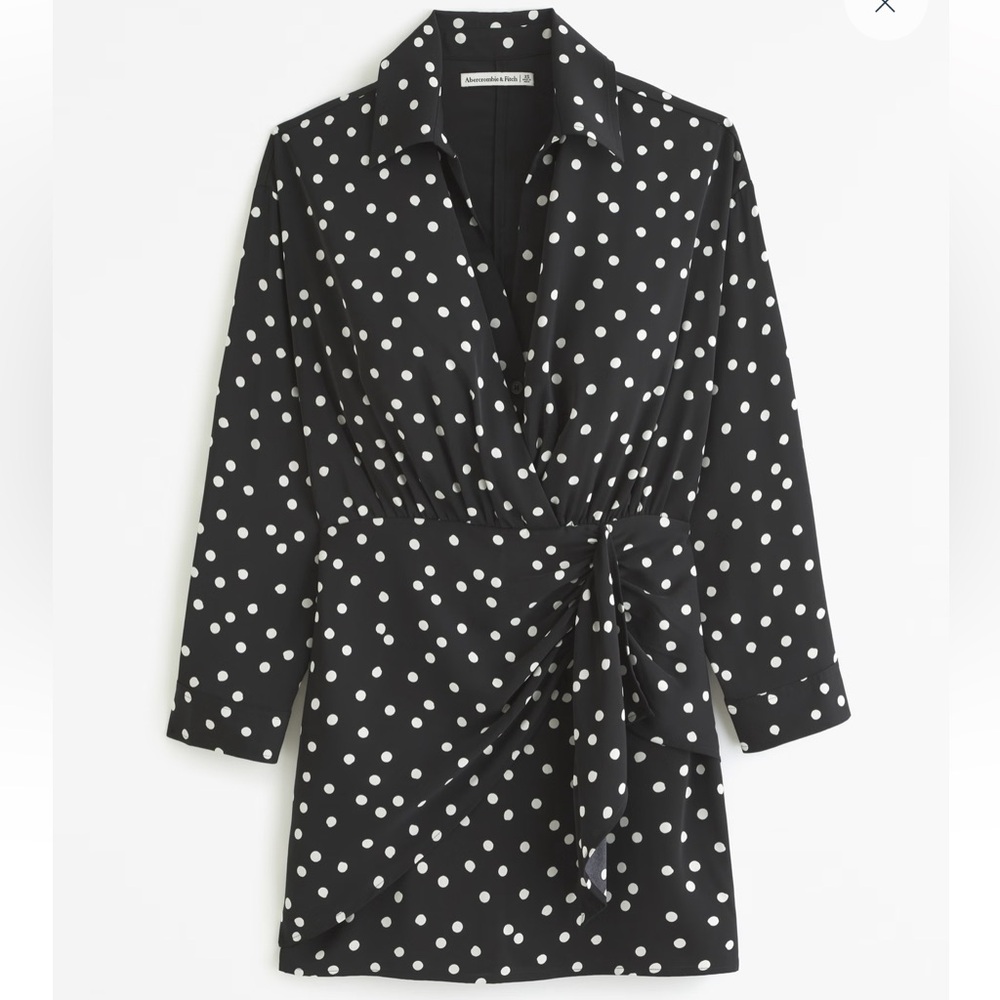 NWOT Abercrombie & Fitch polka dot faux-wrap dress